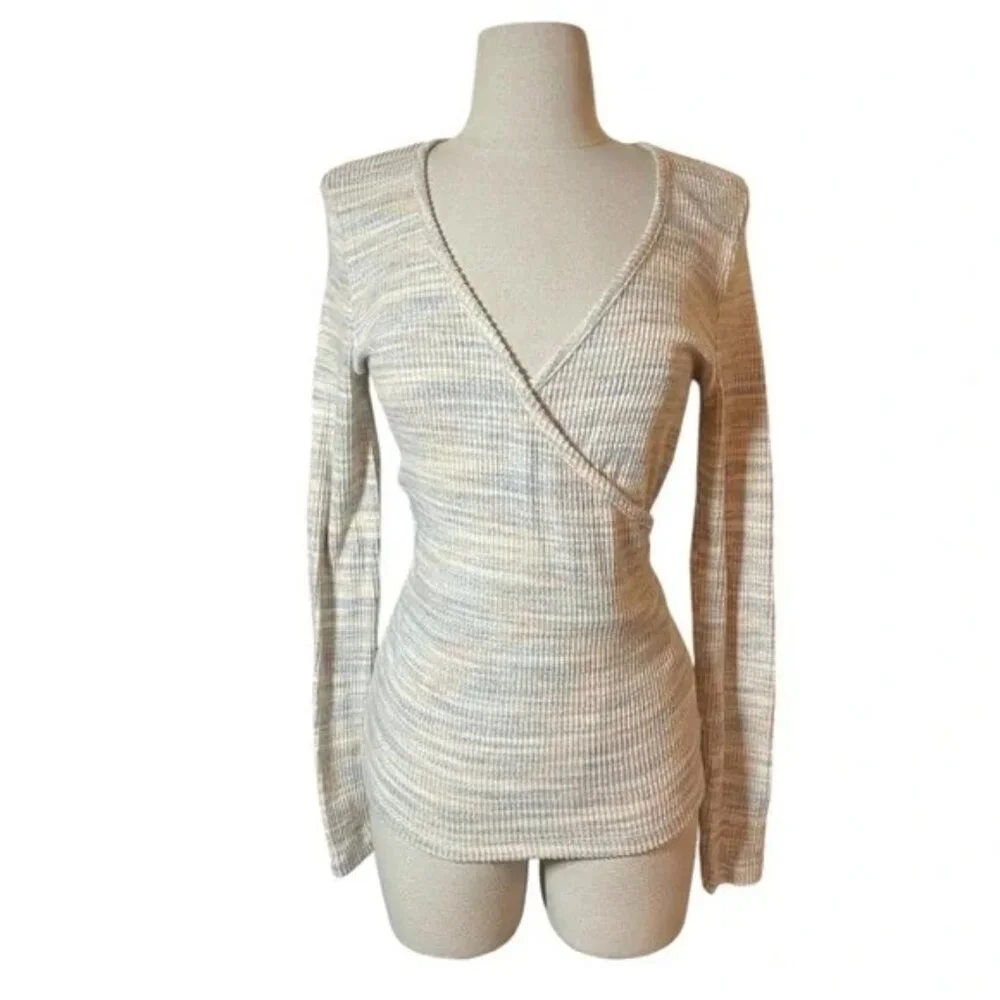 Madewell Space Dye Faux Wrap Long Sleeve Top - Picture 7 of 9